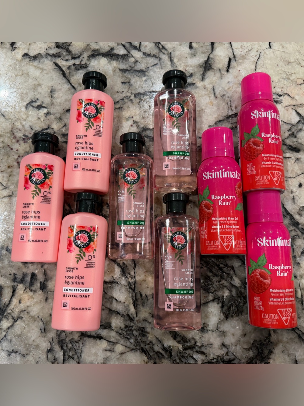Herbal Essence Shampoo, Conditioner and Skintimate Shave Gel Bundle